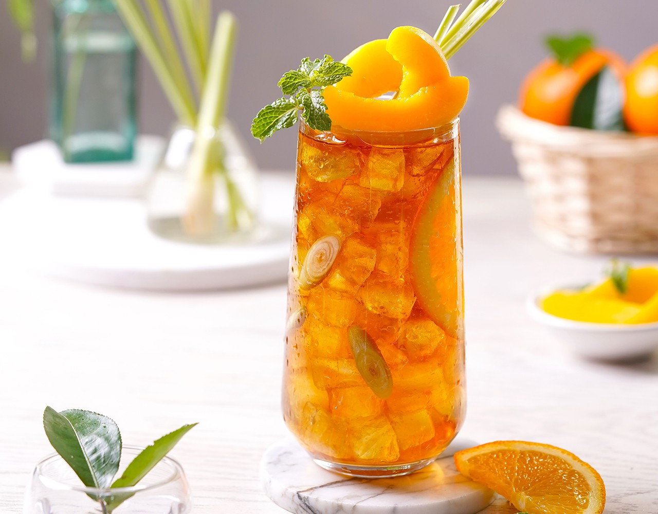 Trà đào cam sả - Thức uống thơm ngon giải khát cho những ngày hè